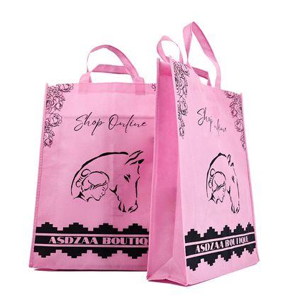 Large size full print pink non-woven tote bag