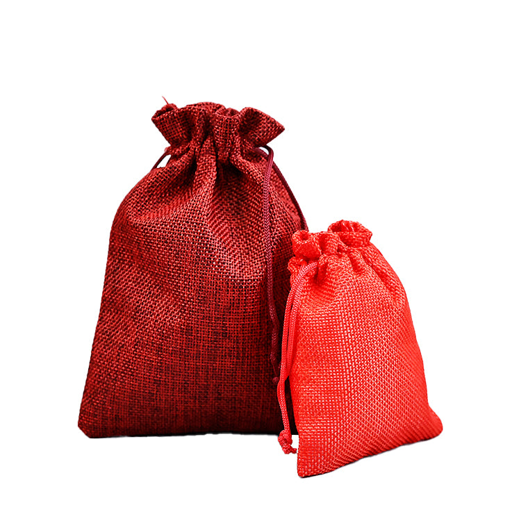 Red Series Drawstring Linen Bag