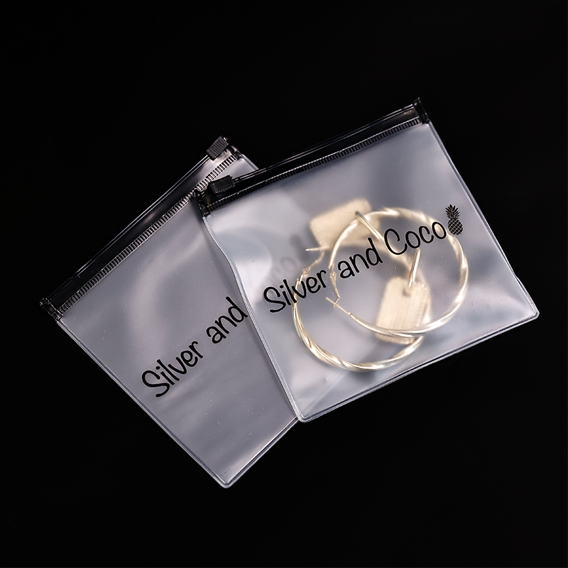 Small size transparent frosted zipper bag