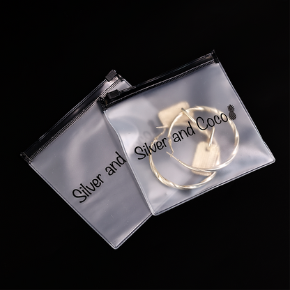 Small size transparent frosted zipper bag