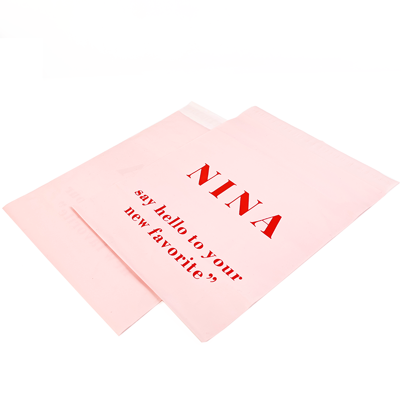Large size pink ziplock courier plastic bag