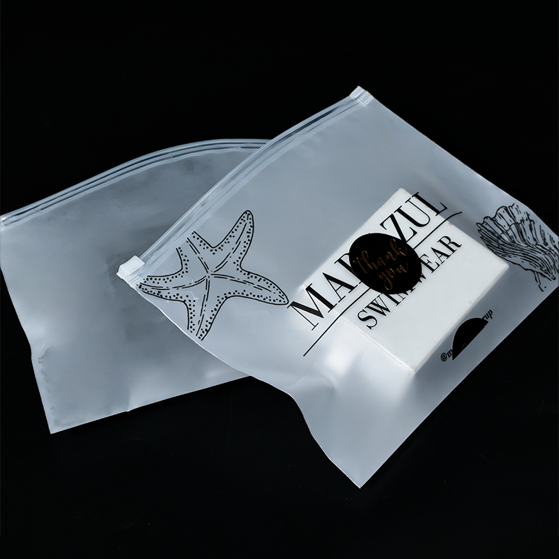 Transparent frosted ziplock bag