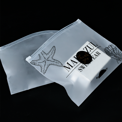 Transparent frosted ziplock bag