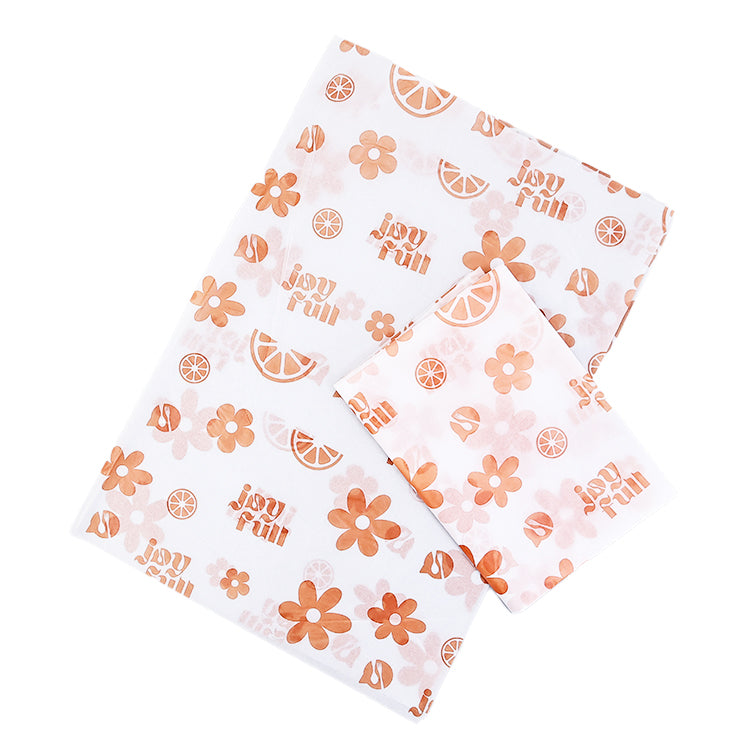 White Shirley Paper Print Orange Pattern Wrapping Paper