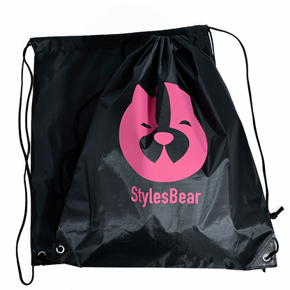 Black polyester backpack bag