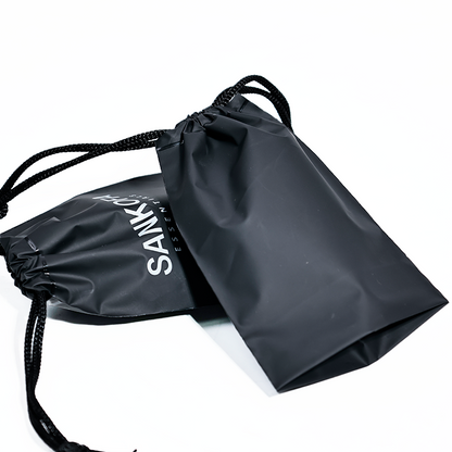 Black small size bottom drawstring bag