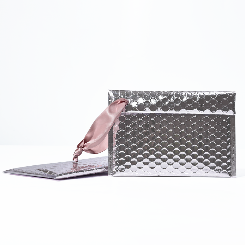 Silver aluminum film hand rope bubble courier bag