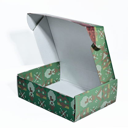 Full version of the Christmas pattern corrugated airplane box