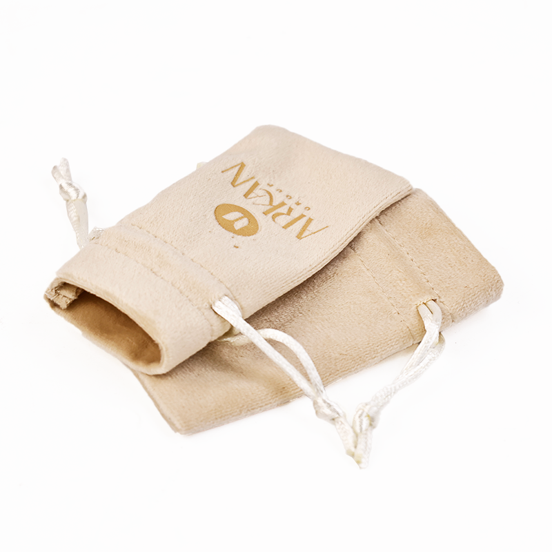 Small size gold foil velvet drawstring bag