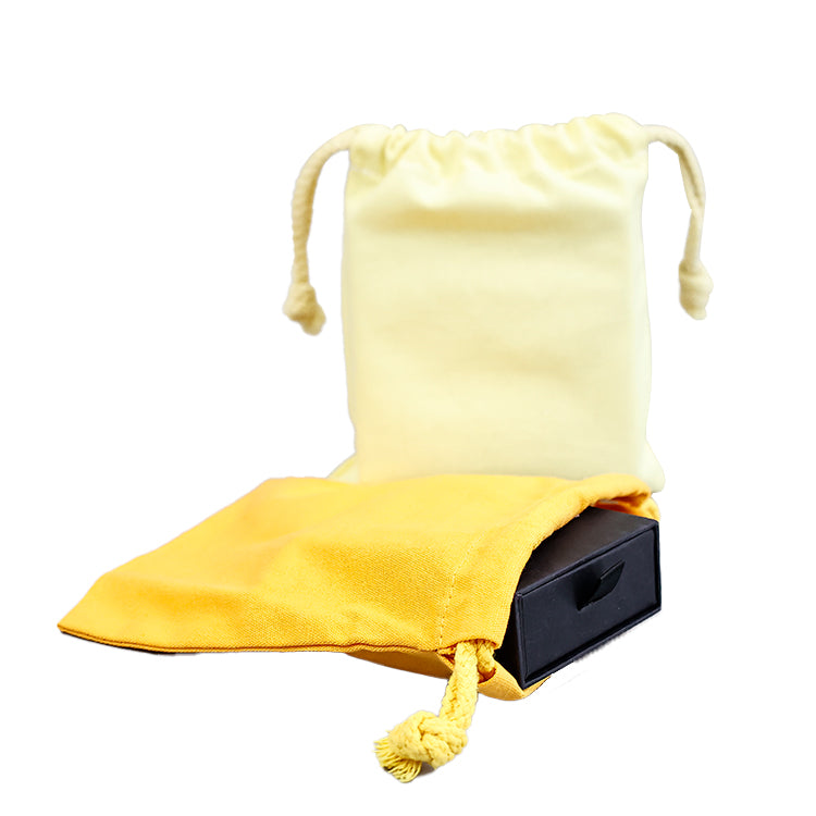 Yellow and pink drawstring cotton bag