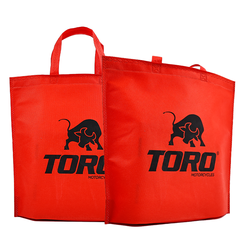 Red bottom non-woven bag