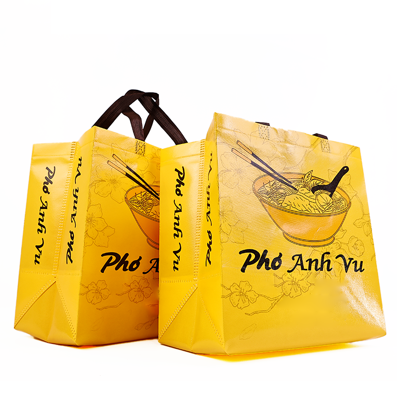 Yellow powder pattern non-woven food packaging bag