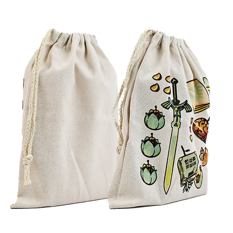 Double rope linen drawstring bag
