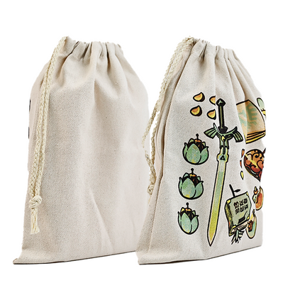 Double rope linen drawstring bag