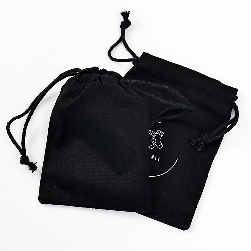 Small size black drawstring bag