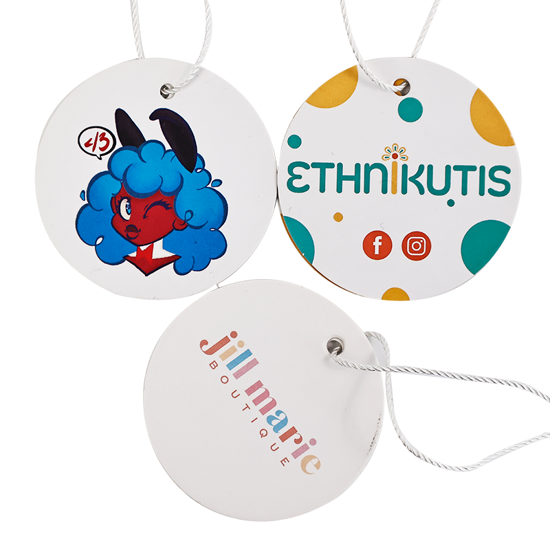 Round multi-pattern hangtag