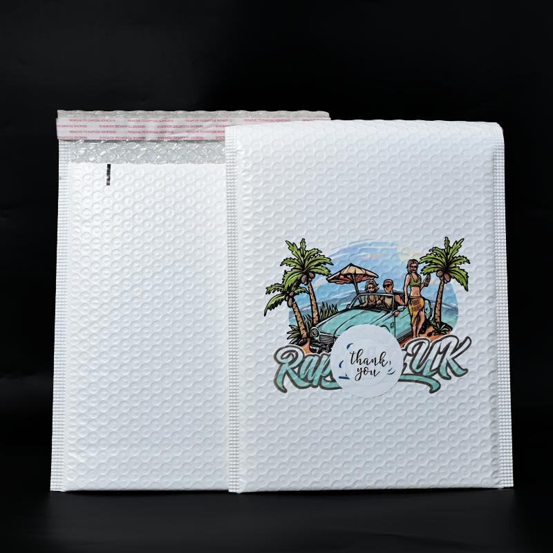 White color printed express bubble bag