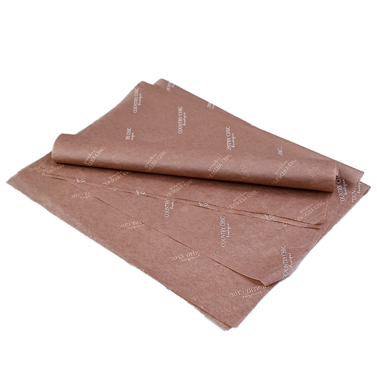 Chocolate wrapping paper with white pattern printing