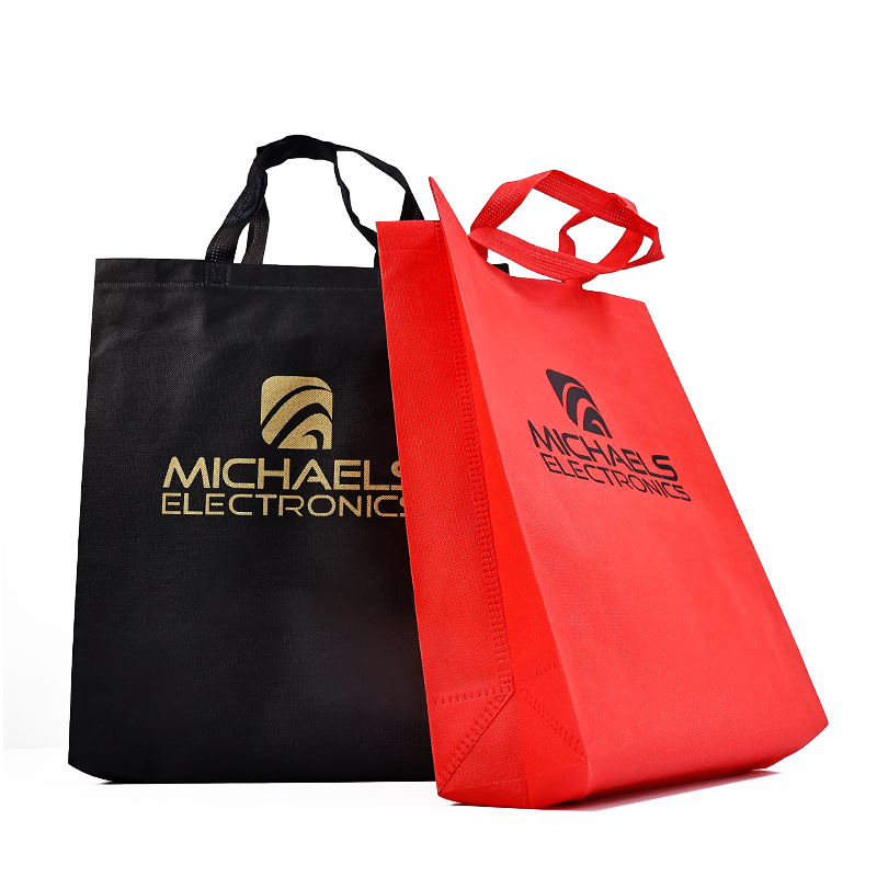 Long multi-color printed non-woven tote bag