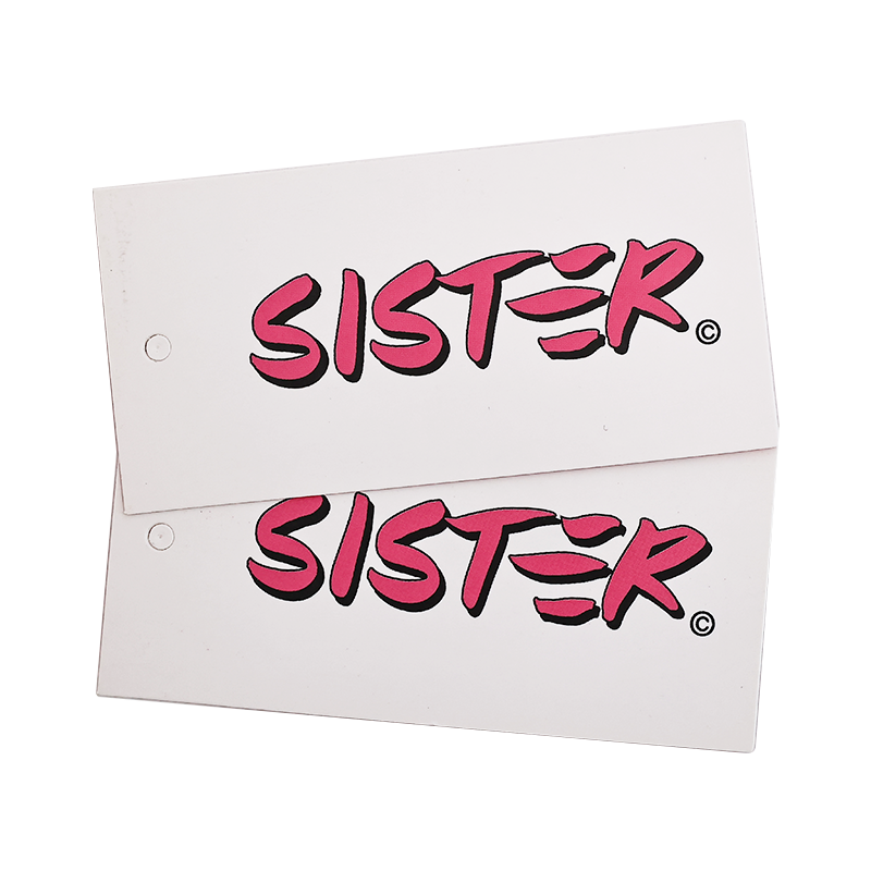 Pink double-sided pattern printing tag