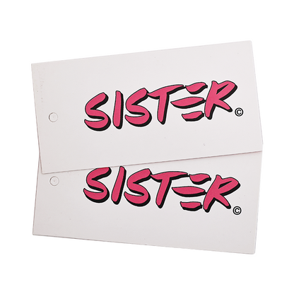 Pink double-sided pattern printing tag