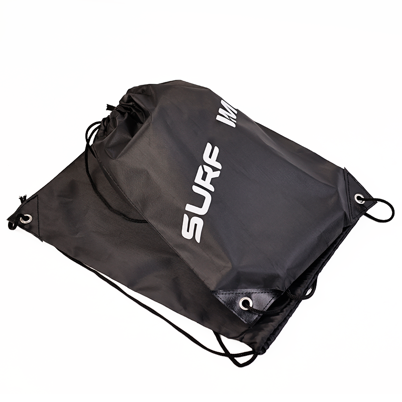 Black Backpack Drawstring Pocket