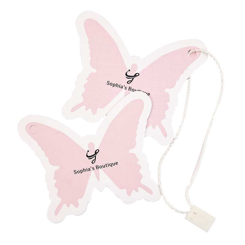 Butterfly style special-shaped tag design