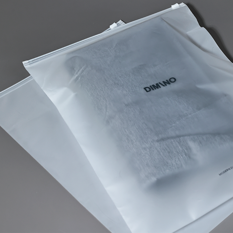 Transparent frosted plastic ziplock bag