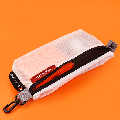 Transparent frosted plaid stationery zipper bag