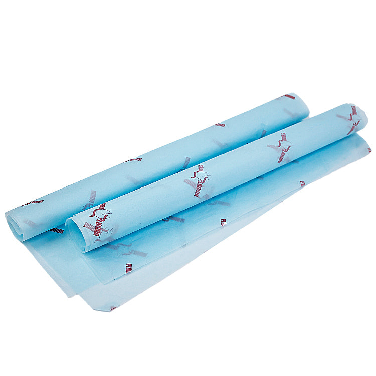 Blue wrapping paper pattern pink print