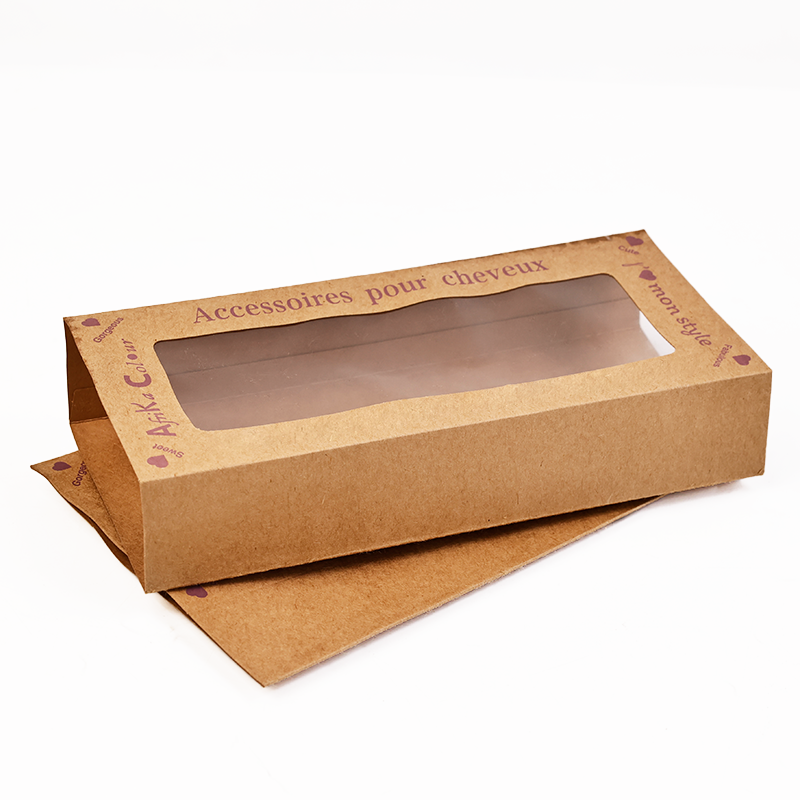 Kraft paper unsealed folding box with skylight