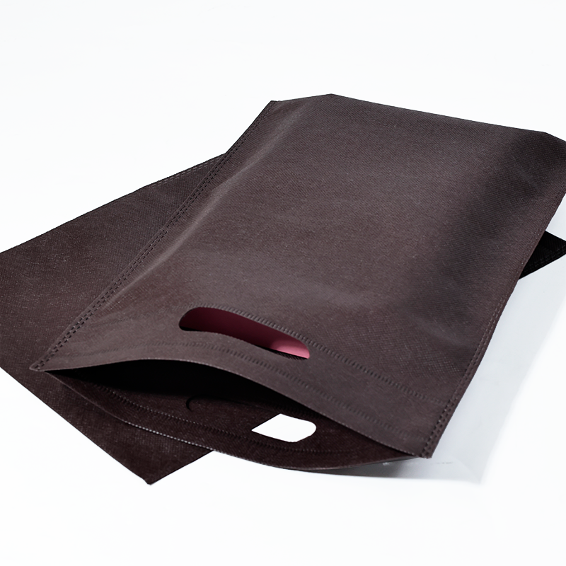 Brown non-woven flat tote bag