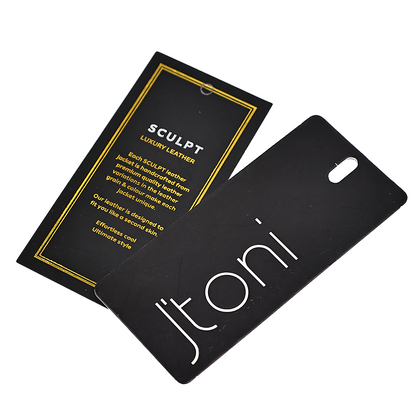 Hot stamping and embossing hangtag
