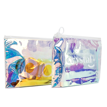 Transparent laser ring zipper bag