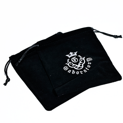 Small size black flannel drawstring bag