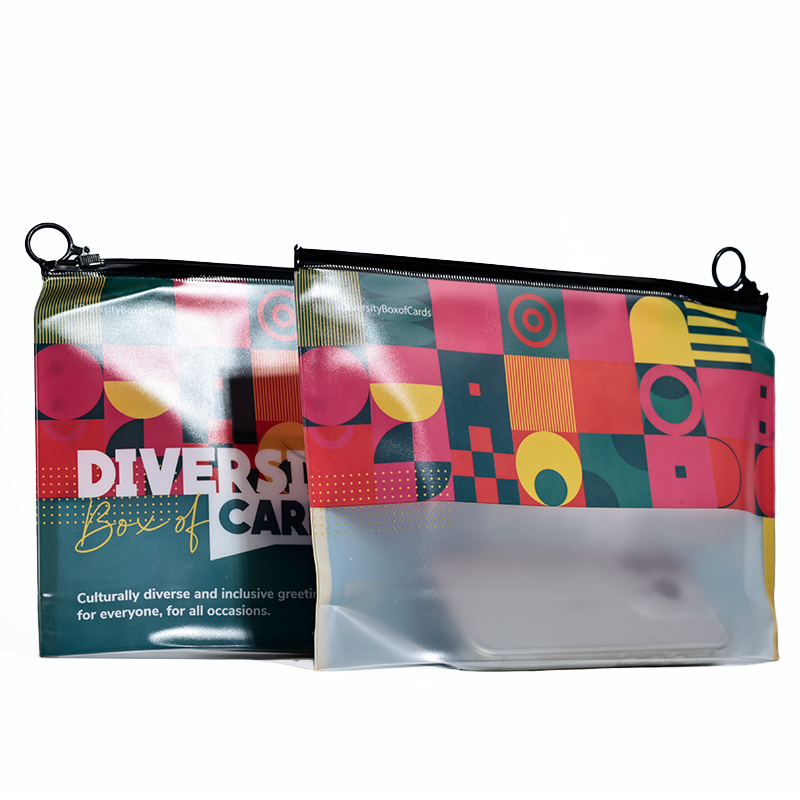 Full color printing transparent frosted skylight PVC zipper bag