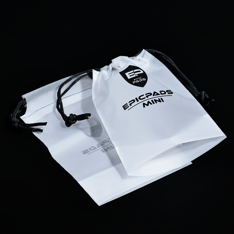 White frosted small size bottom drawstring bag