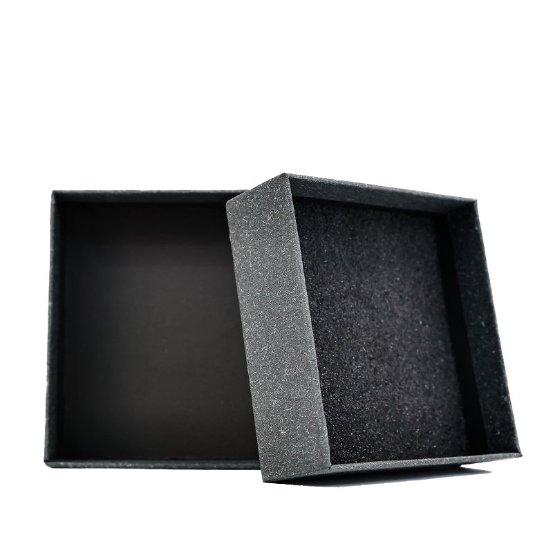 Dark grey square style jewelry box with lid