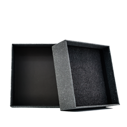 Dark grey square style jewelry box with lid