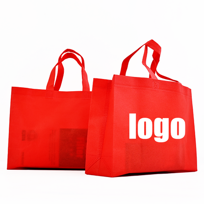 Red non-printed non-woven tote bag