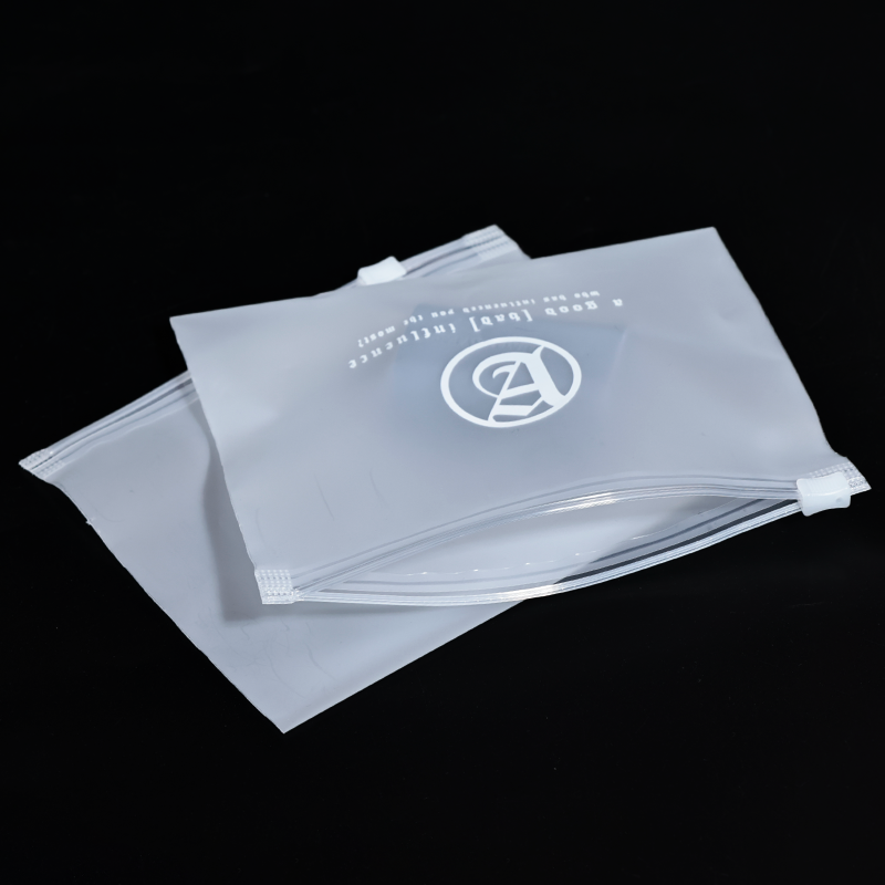 Square transparent frosted PE zipper bag