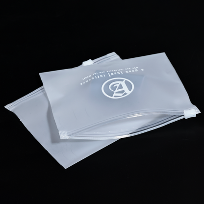Square transparent frosted PE zipper bag