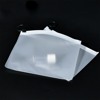 Transparent frosted zipper bag