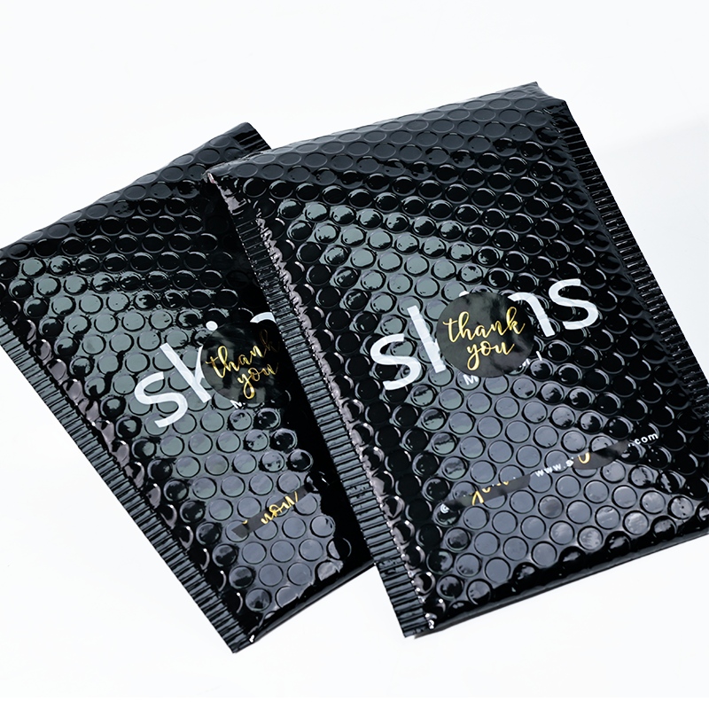 Black glossy film bubble bag