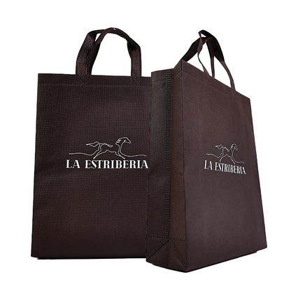 Brown long non-woven tote bag