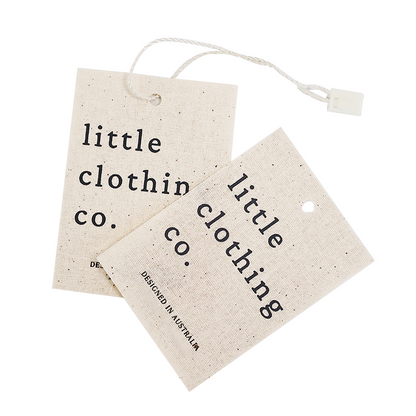 Linen material black tag