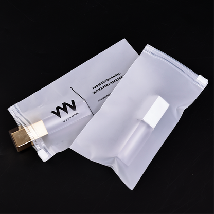 White frosted long zipper bag