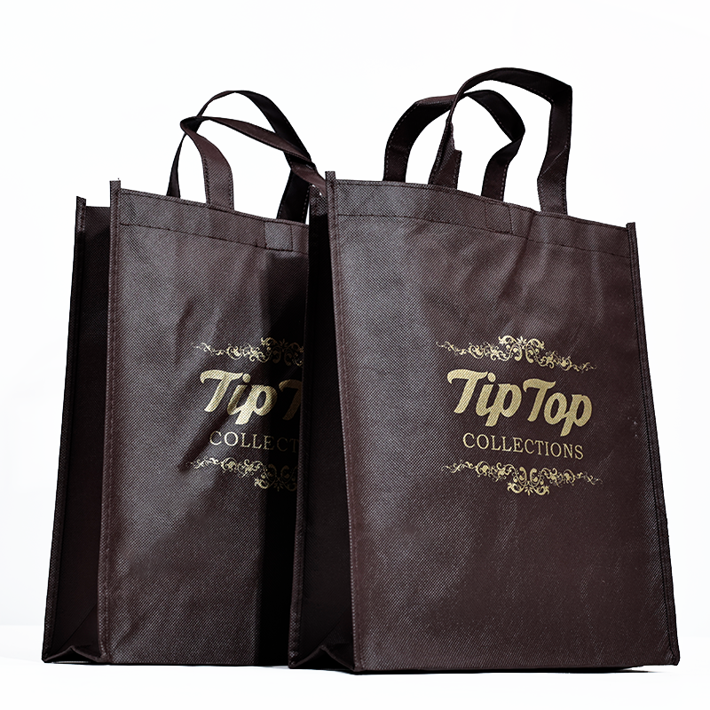 Brown pattern hot stamping non-woven bag
