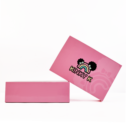 Pink silk folding magnetic box with built-in cloth