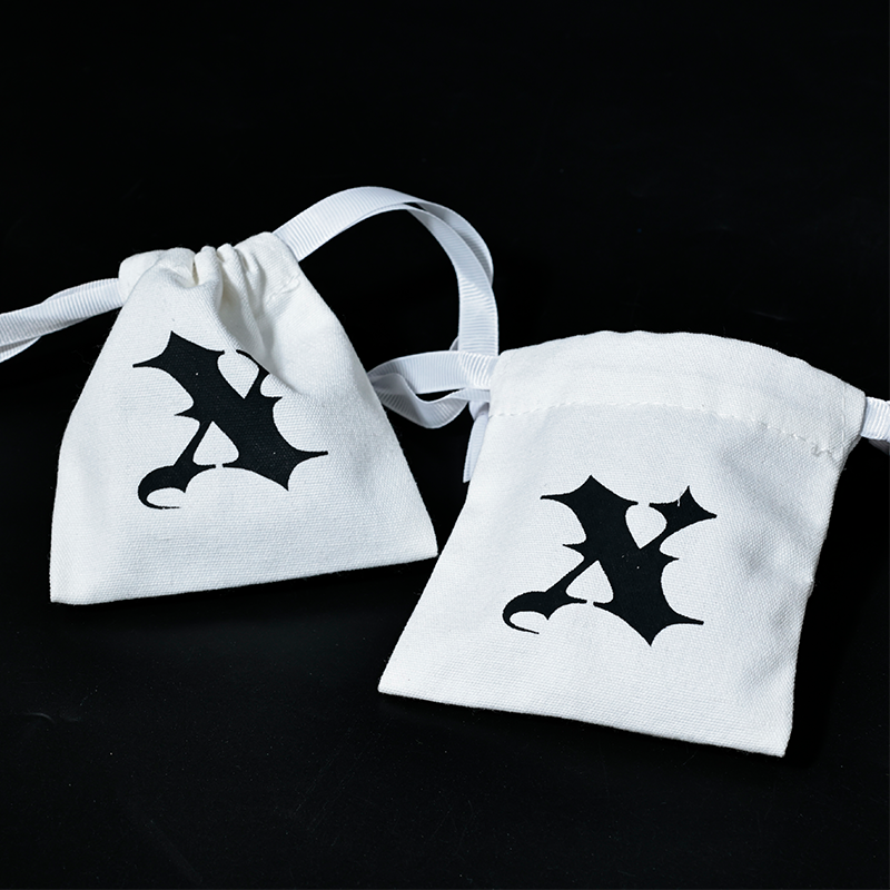 White small drawstring bag